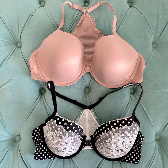 NWOT Set of Victoria's Secret Racerback Bras Nude, Black White
